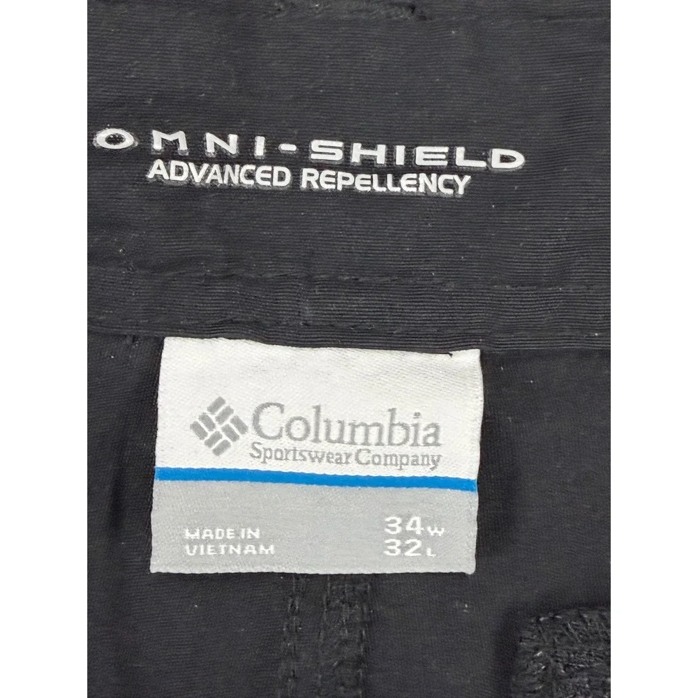 Columbia Jasper Butte Mens 34x32 Black Omni-Shield Hiking Pants XM9004-010 NEW